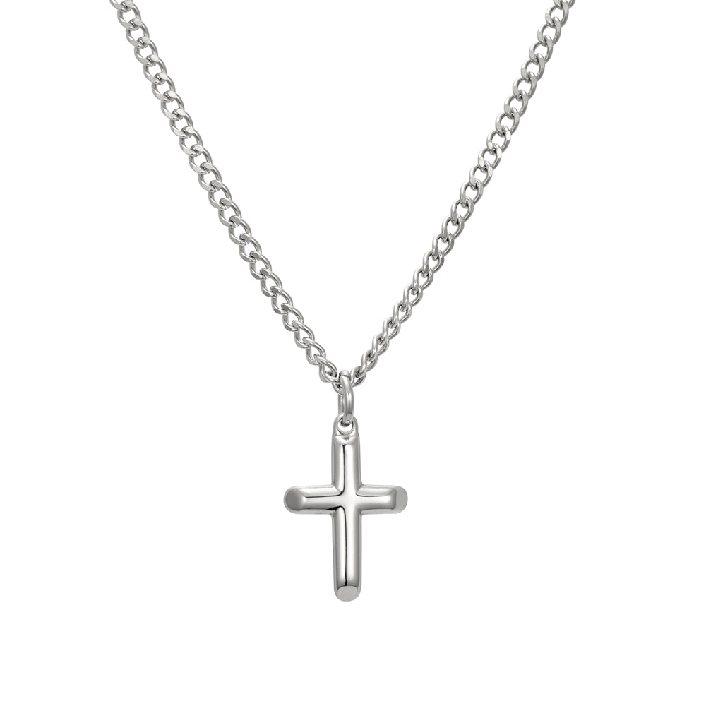Blaze stainless steel Miami Cuban link necklace with 3D Latin cross