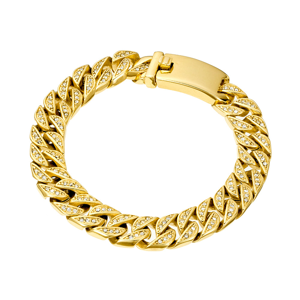 Blaze Gold Plated cuban Link with CZ stone