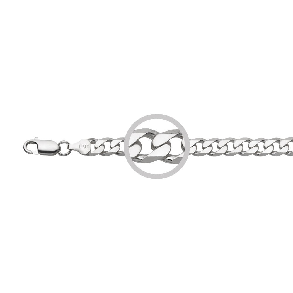 Sterling Silver 7MM curb link chain
