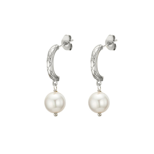 Half Hoop Fresh Water Pearl Earrings