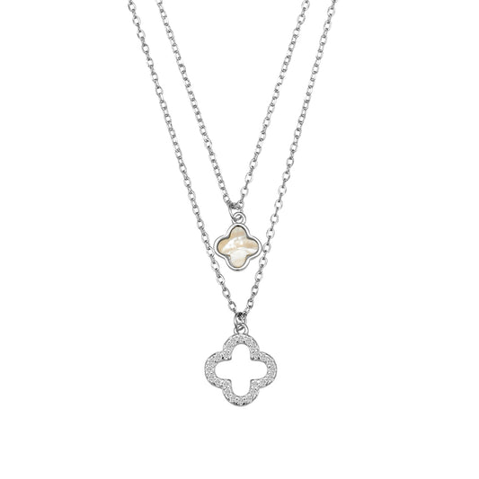 Double Layered Flower Pendant Necklace