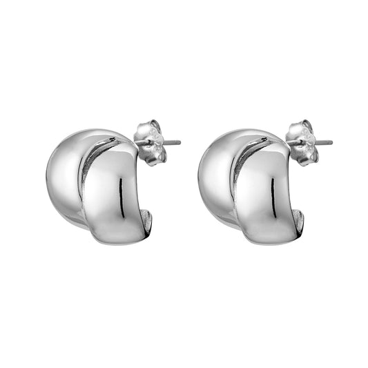 Sterling silver overlapped earring design