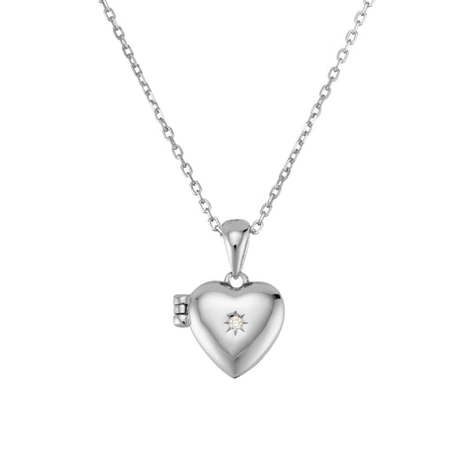 CZ Stoned Heart Locket