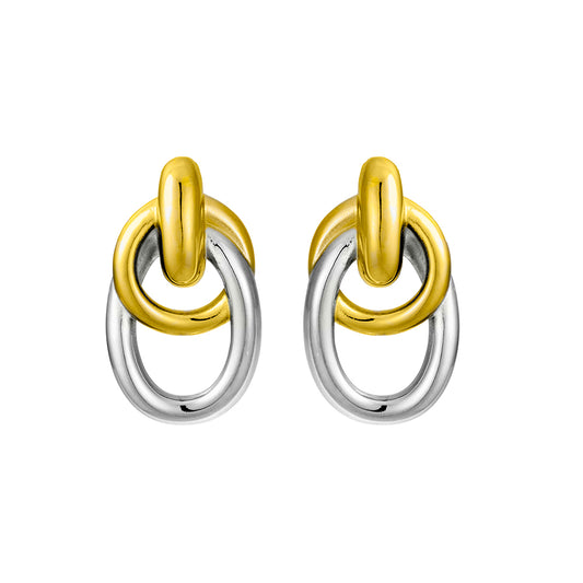 Two Toned Oversized Knot Earrings