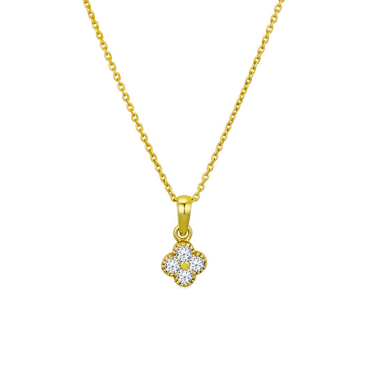 Sterling silver petite flower necklace