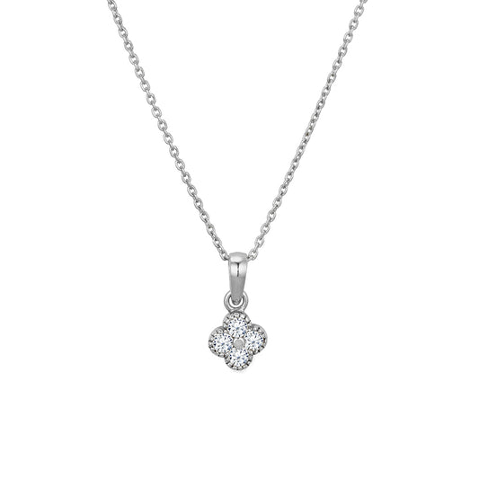 Sterling silver petite flower necklace