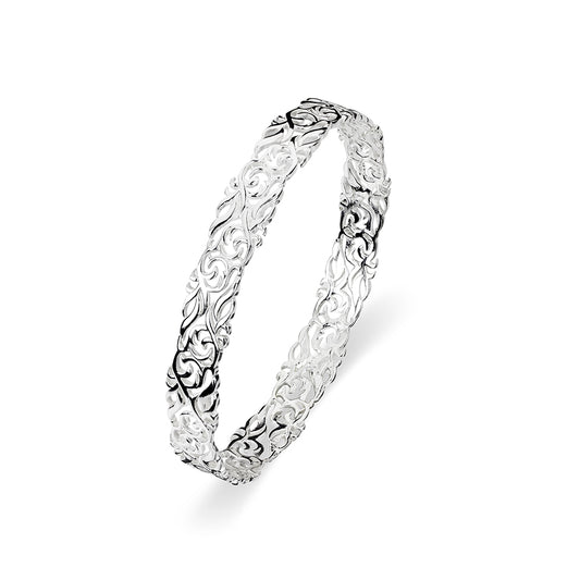 Sterling silver filigree bangle
