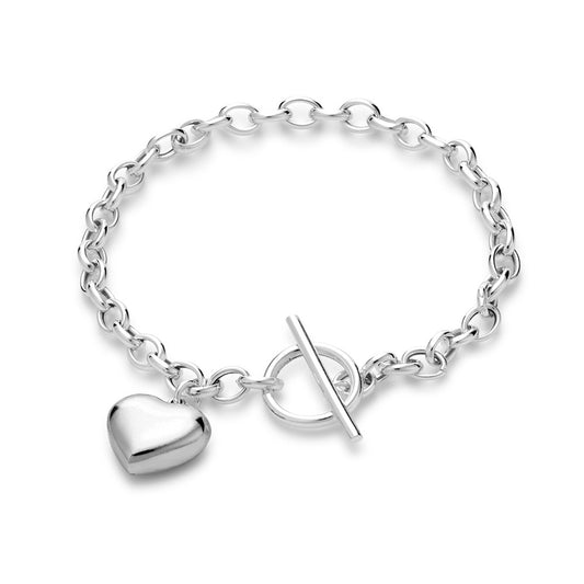 Fob Chain heart Pendant Bracelet