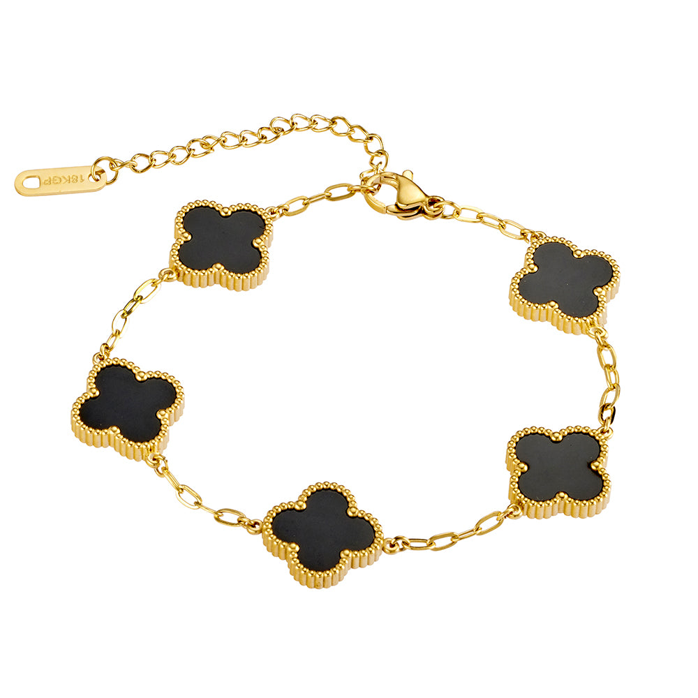 18k Gold Plated Multi Flower Bracelet