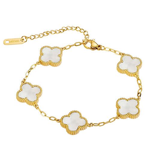 18k Gold Plated Multi Flower Bracelet