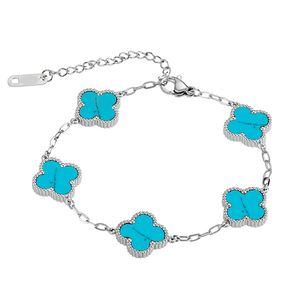 18k Gold Plated Multi Flower Bracelet