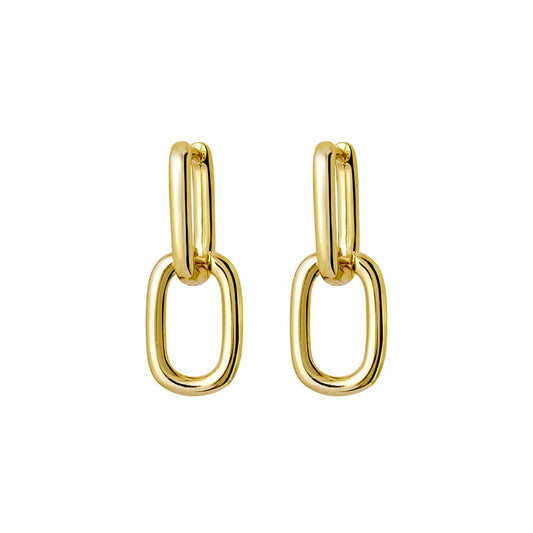 Oval Chain Linked Earrings