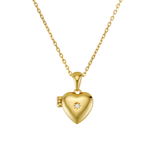 CZ Stoned Heart Locket