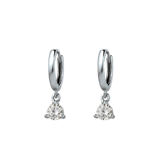 Huggie Drop Charm Earring