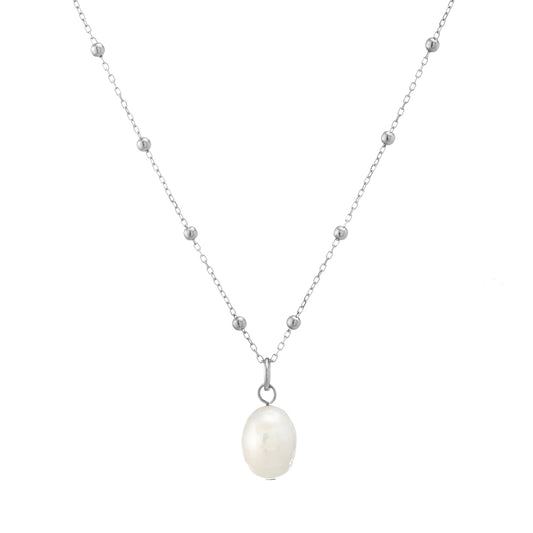 Beaded Peal Pendant Necklace